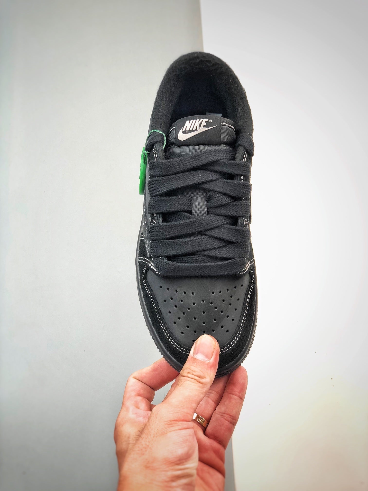 Children's TRAVIS SOCTT X NIKE AIR JORDAN 1 LOW OG "BLACK PHANTOM"